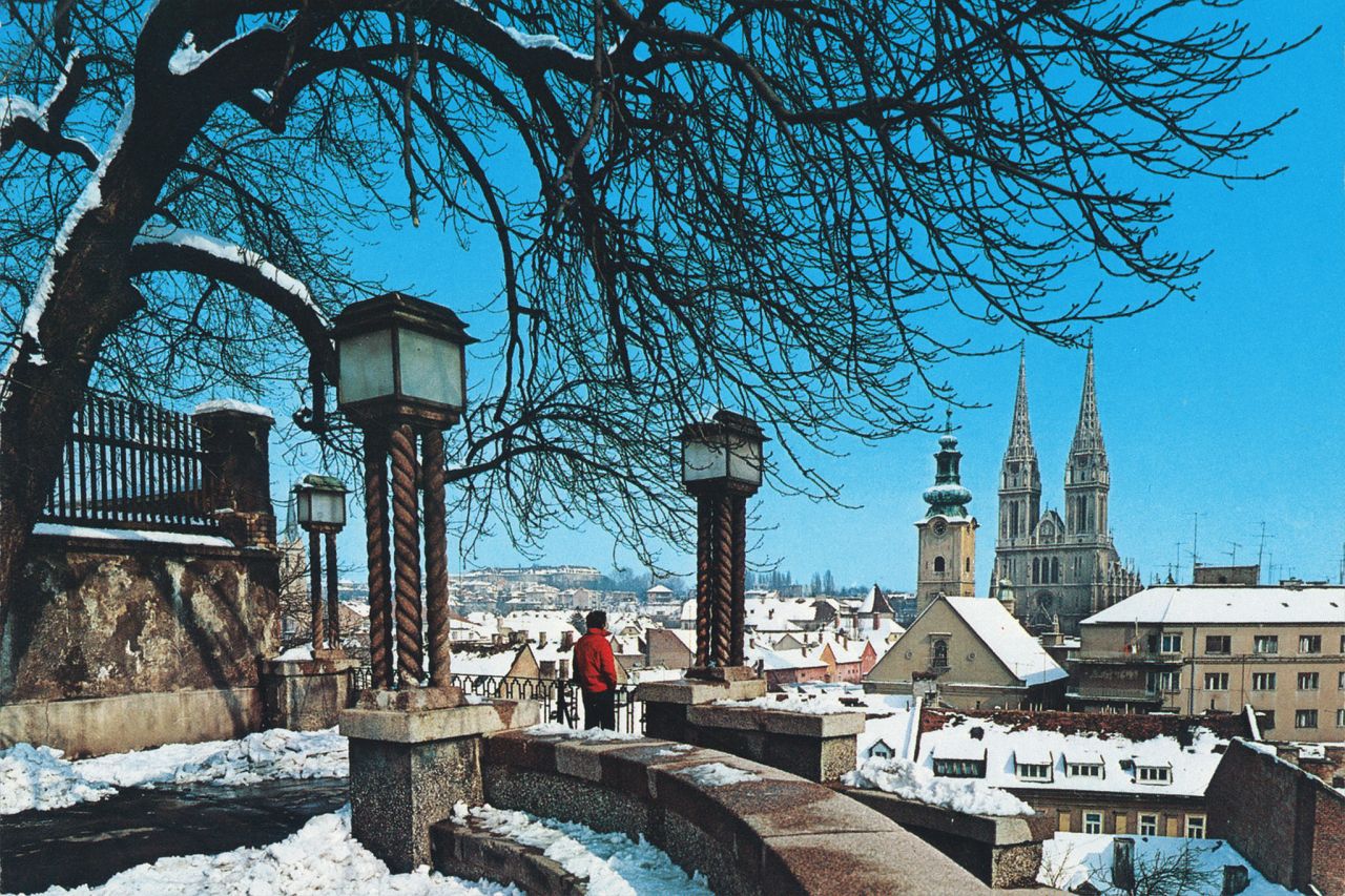 Strossmayerovo šetalište, pogled na Zagreb, 1978. godina